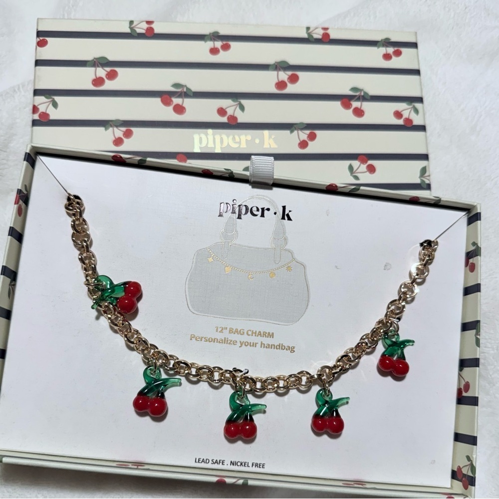 Piper K Gold Cherry Key & Card Holder